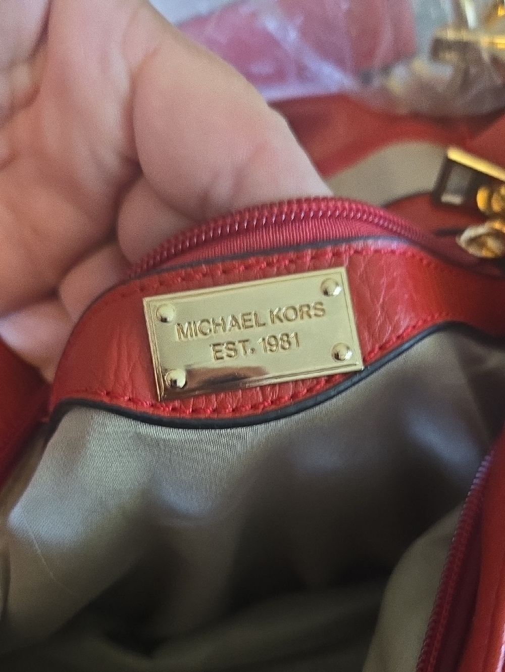 Michael Kors Red Leather Hobo Bag with Tassels - Picture 8 of 9